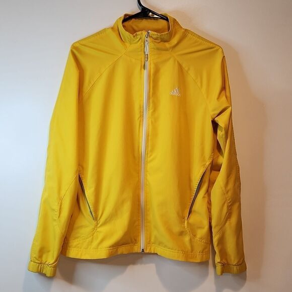 Adidas Sample Full Zip Windbreaker Track Jacket RARE Y2K Men's Size Med Yellow - Picture 1 of 16